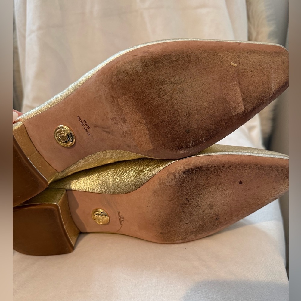 VERONICA BEARD Cecile Metallic Leather Ballet Pump QUIET LUXURY - Picture 7 of 8